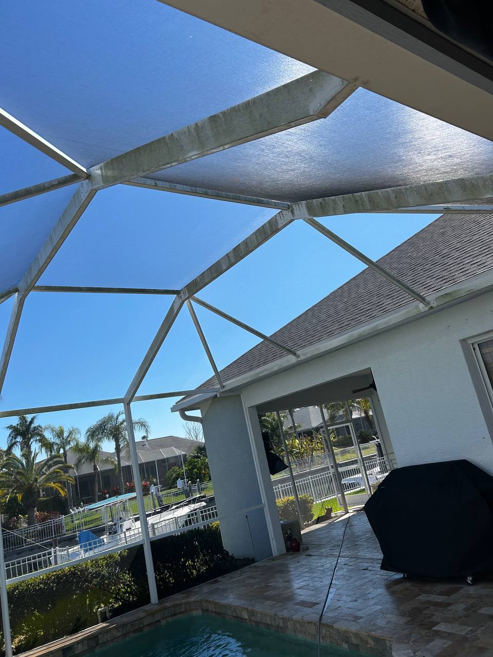 Pool Cage Cleaning before cleaning